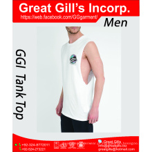 Camiseta de alças masculina impressa com logotipo personalizado de design mais recente a granel